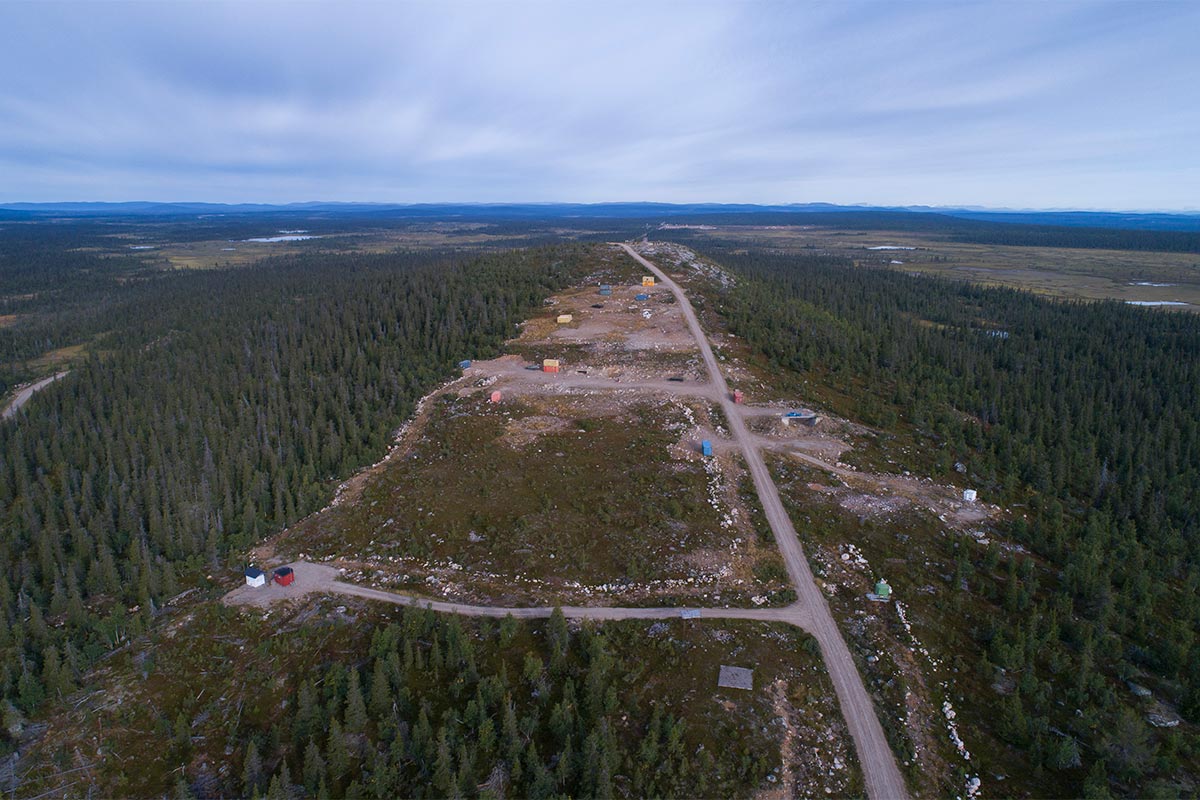 Aerial photo over Point Tango ground area at Vidsel Test Range